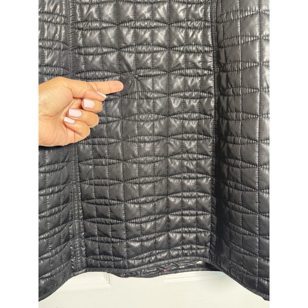 Kate Spade New York Black Quilted Collared Button Front Coat Size M PLEASE READ - Picture 12 of 16